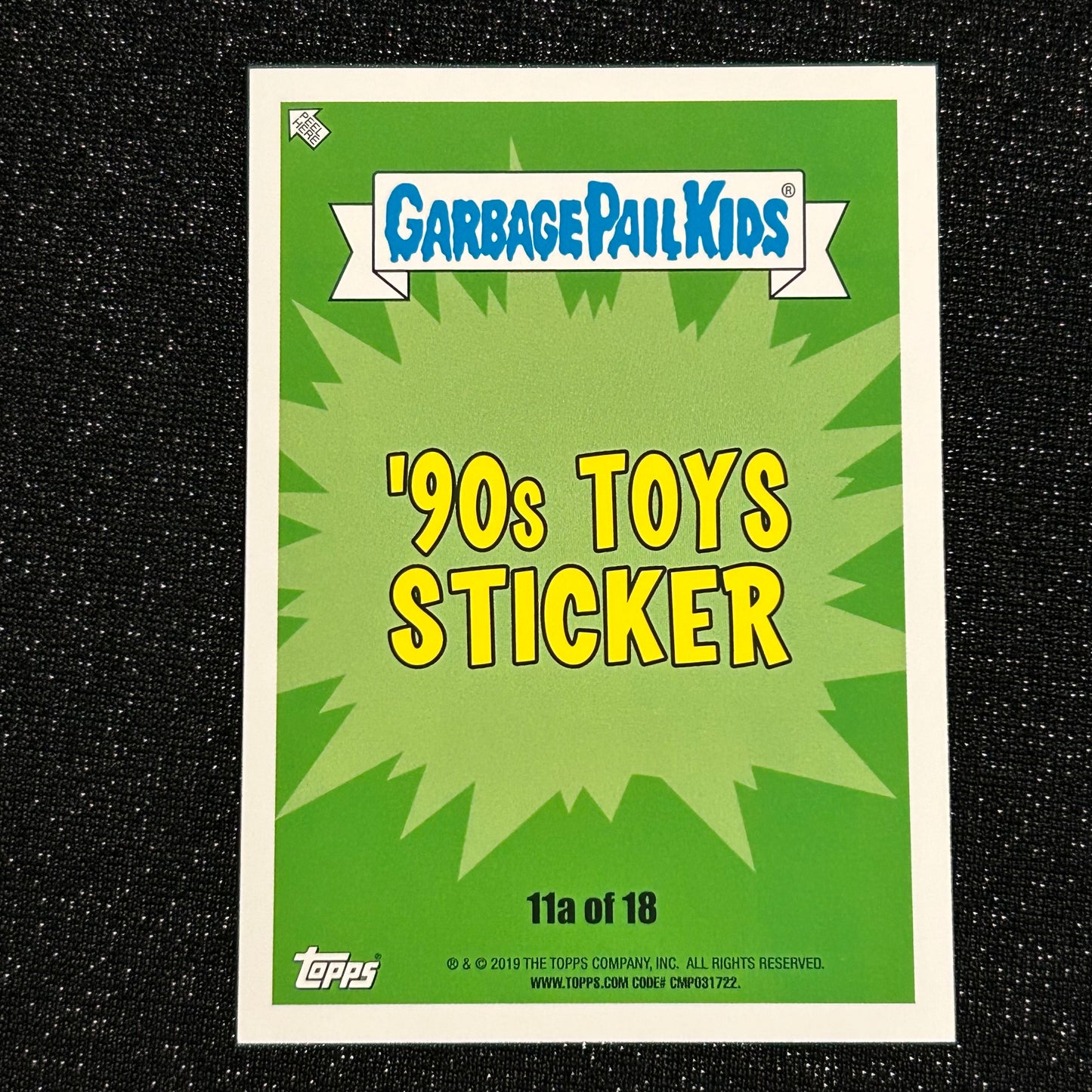 2019 GARBAGE PAIL KIDS WE HATE THE 90's: HAIR BILL 11a BLACK & BRUISED - NM