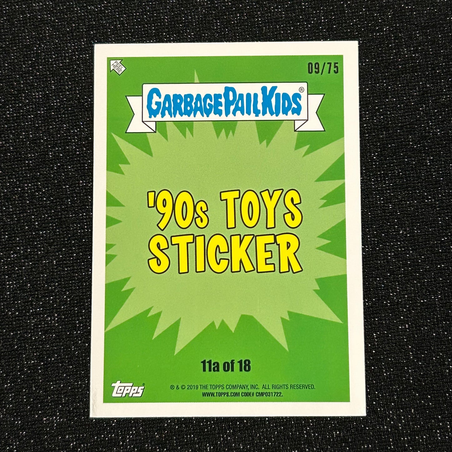 2019 GARBAGE PAIL KIDS WE HATE THE 90's: HAIR BILL 11a BLOODY NOSE RED 09/75 - NM