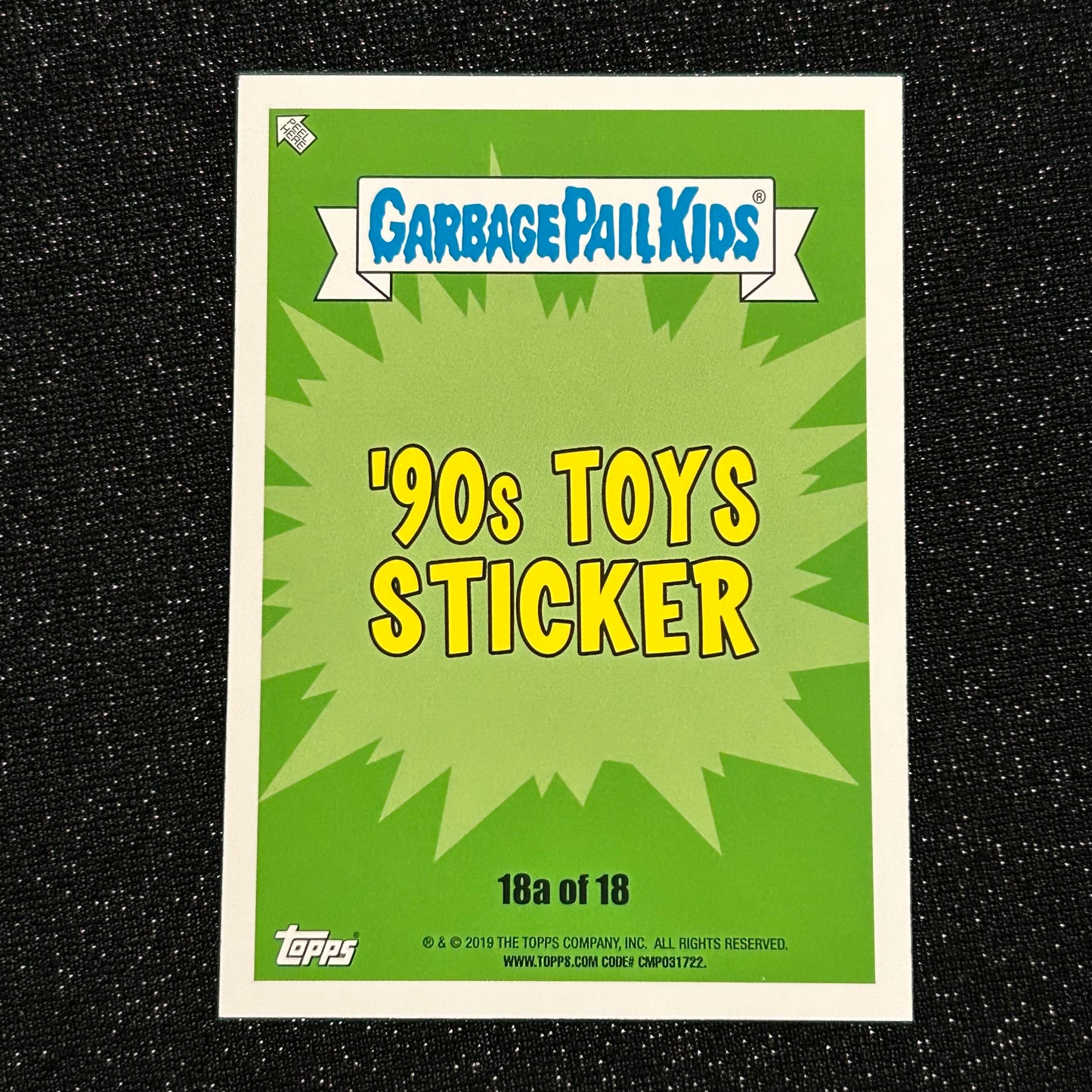 2019 GARBAGE PAIL KIDS WE HATE THE 90's: TICKLED ELMO 18a BLACK & BRUISED - NM
