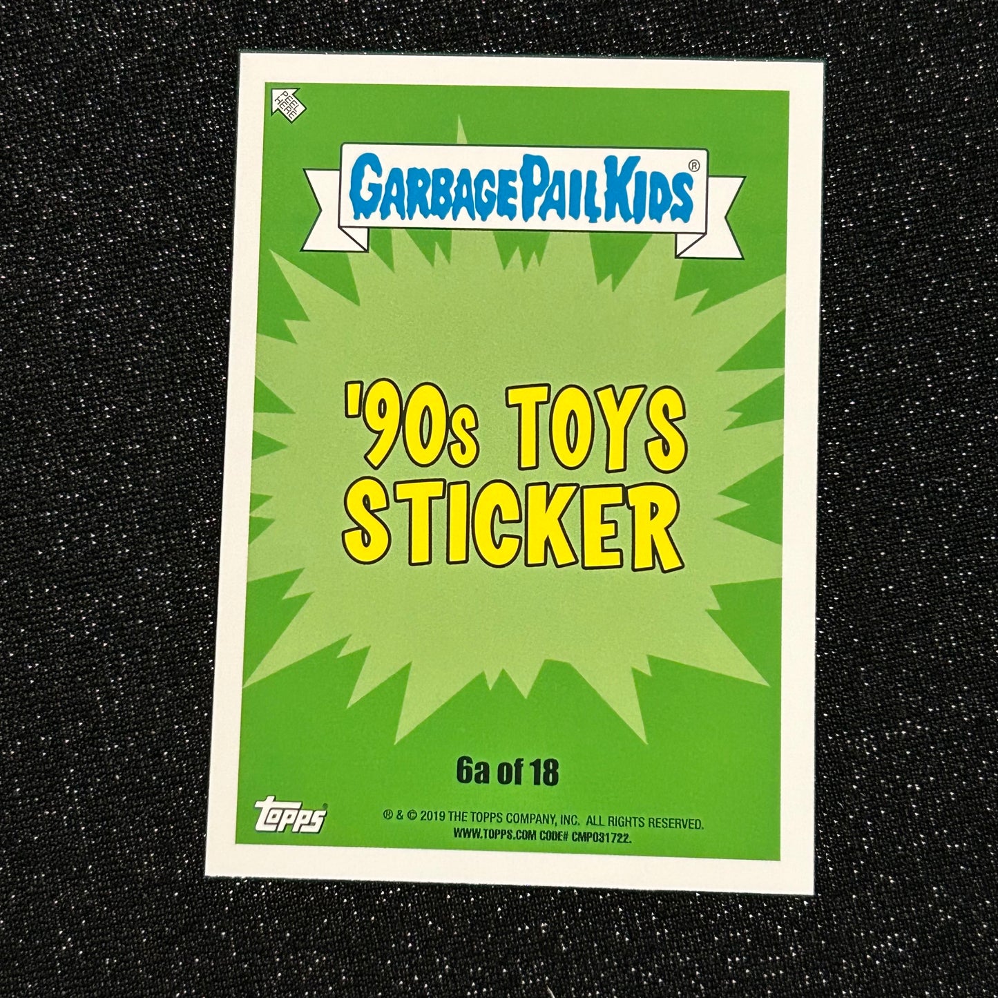 2019 GARBAGE PAIL KIDS WE HATE THE 90's: CREEPY CARL 6a BLACK & BRUISED - NM