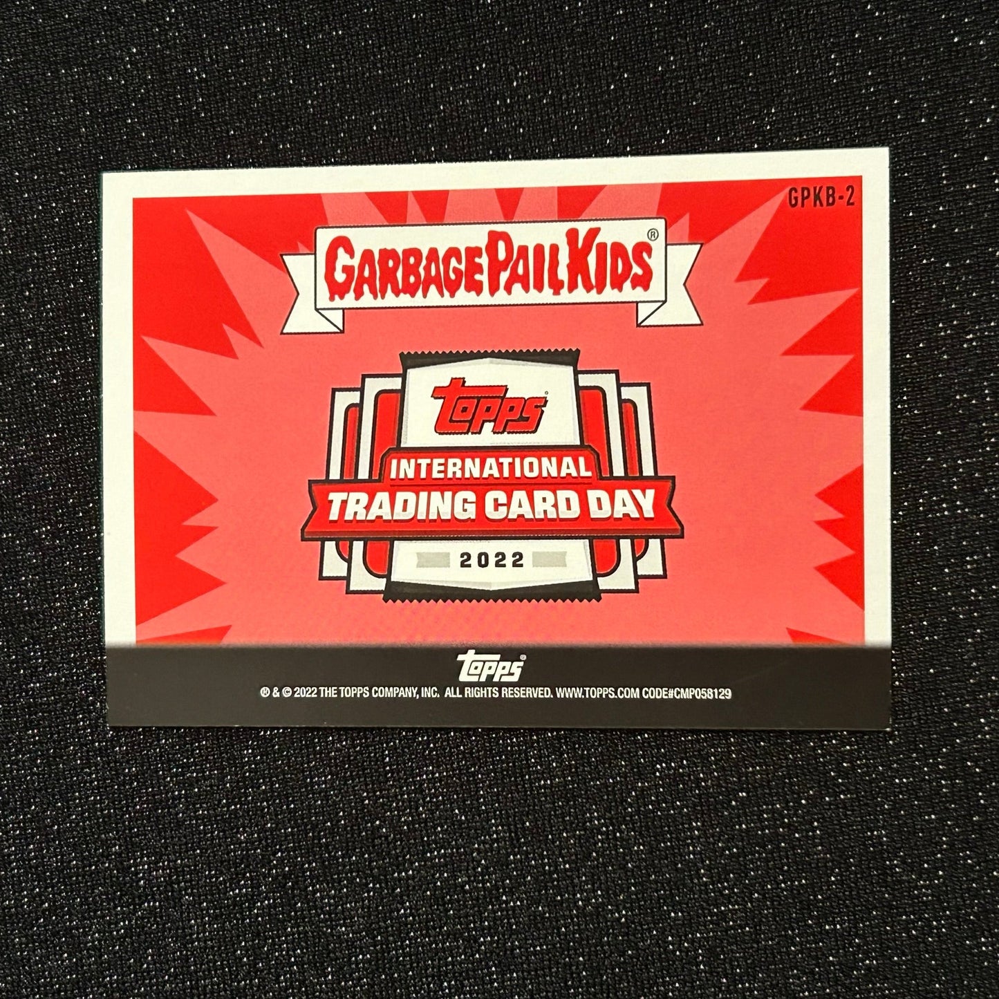 2022 TOPPS INTERNATIONAL TRADING CARD DAY GARBAGE PAIL KIDS: SPAMMED SAM GPKB-2 -NM