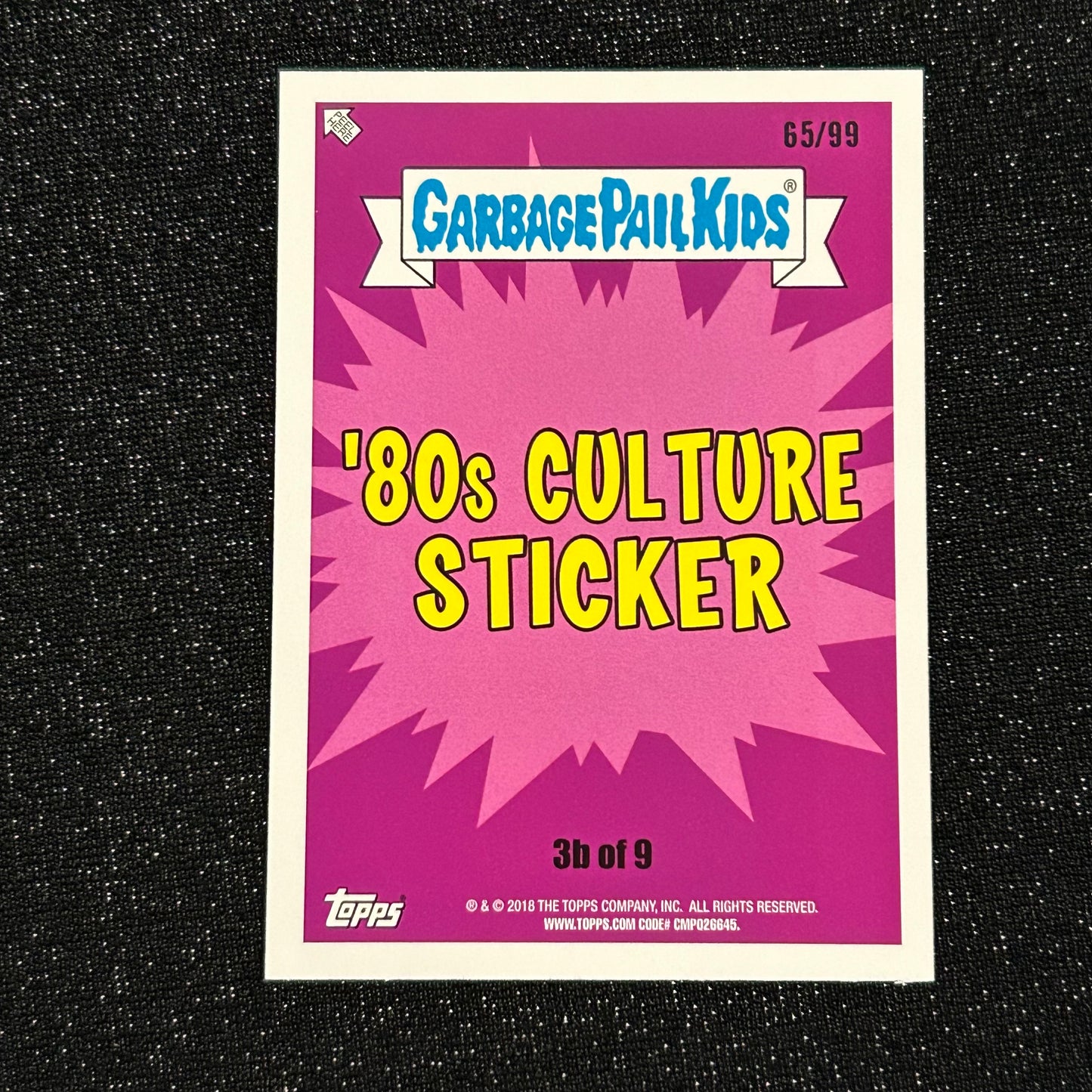 2018 GARBAGE PAIL KIDS WE HATE THE 80's: FOUL FRANKIE 3b BLUE SPIT 65/99 - NM