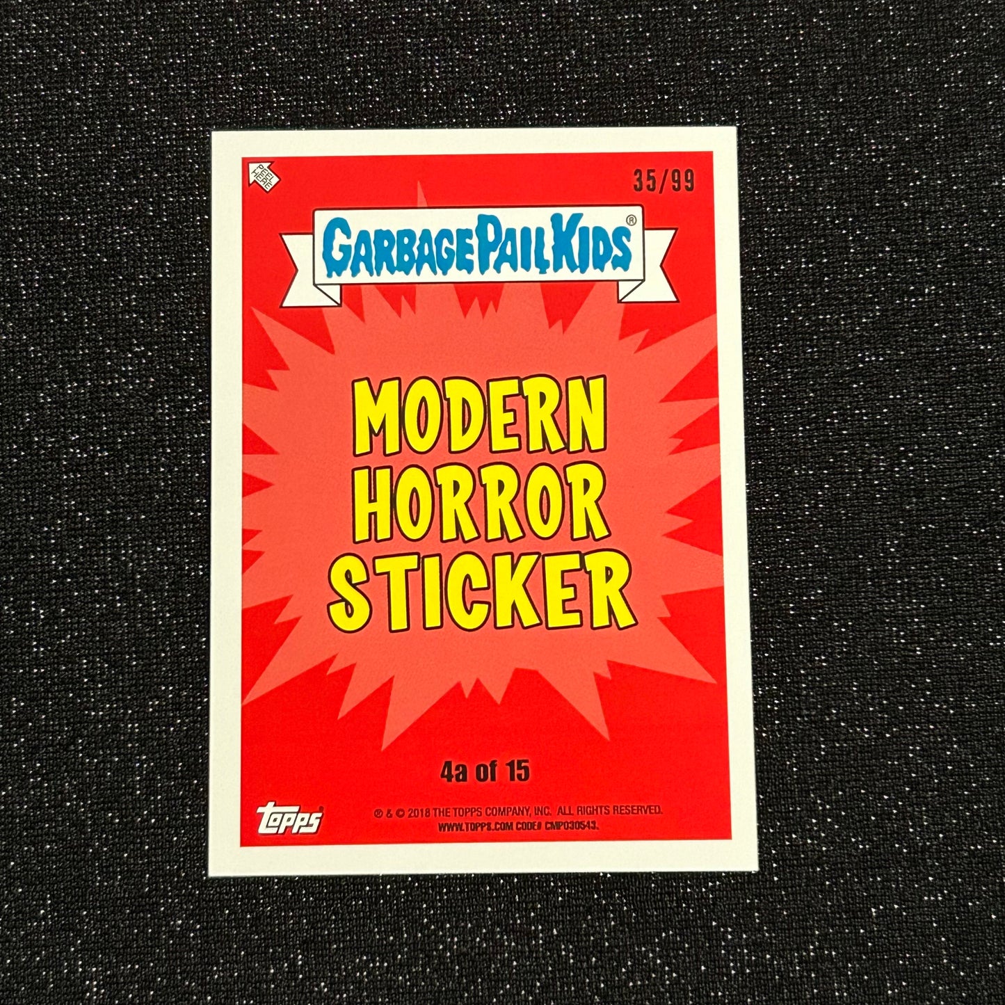 2018 GARBAGE PAIL KIDS OH THE HORROR-IBLE: OUIJA WALT 4a SPIT BLUE 35/99 - NM