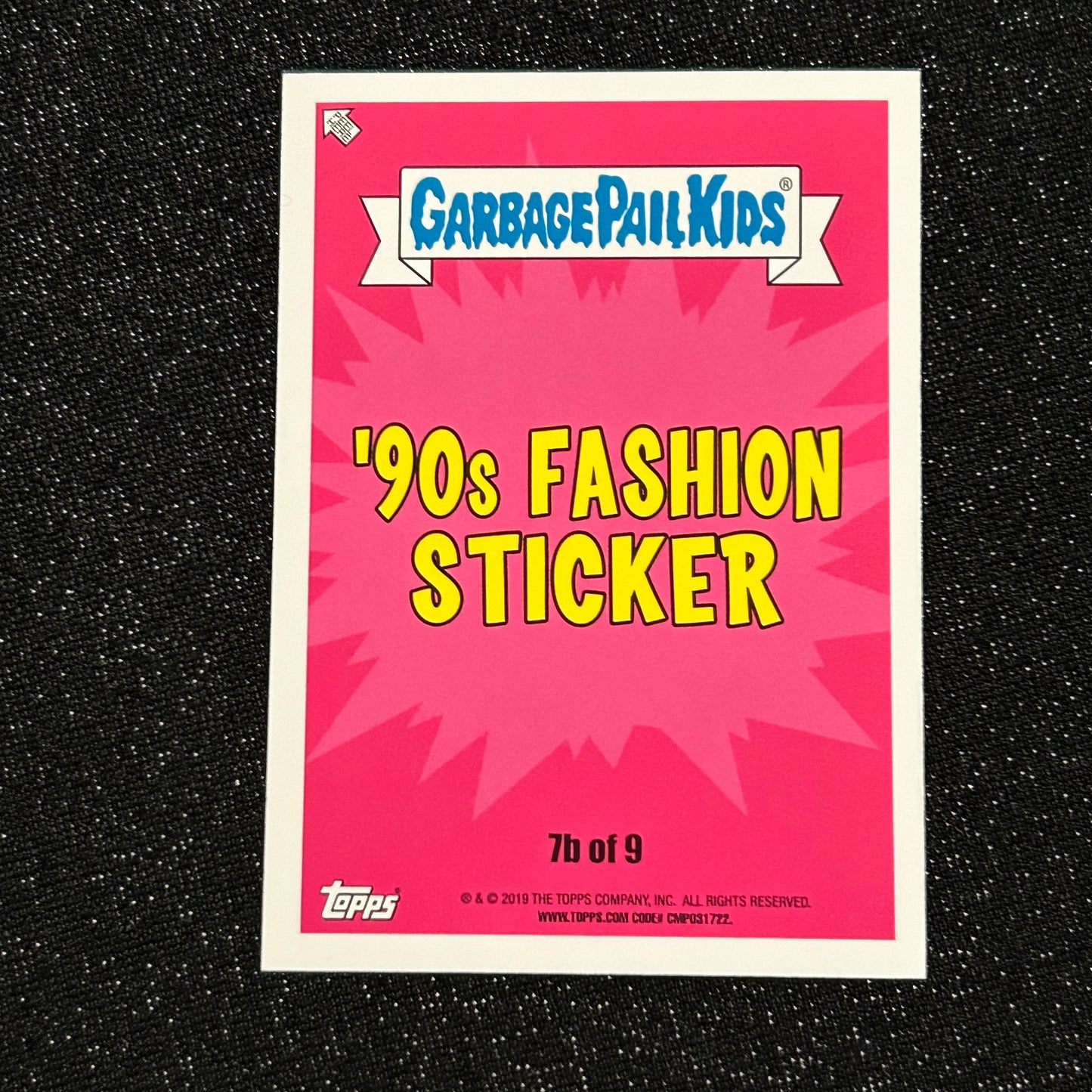 2019 GARBAGE PAIL KIDS WE HATE THE 90's: SNEAK KERWIN 7b BLACK & BRUISED - NM