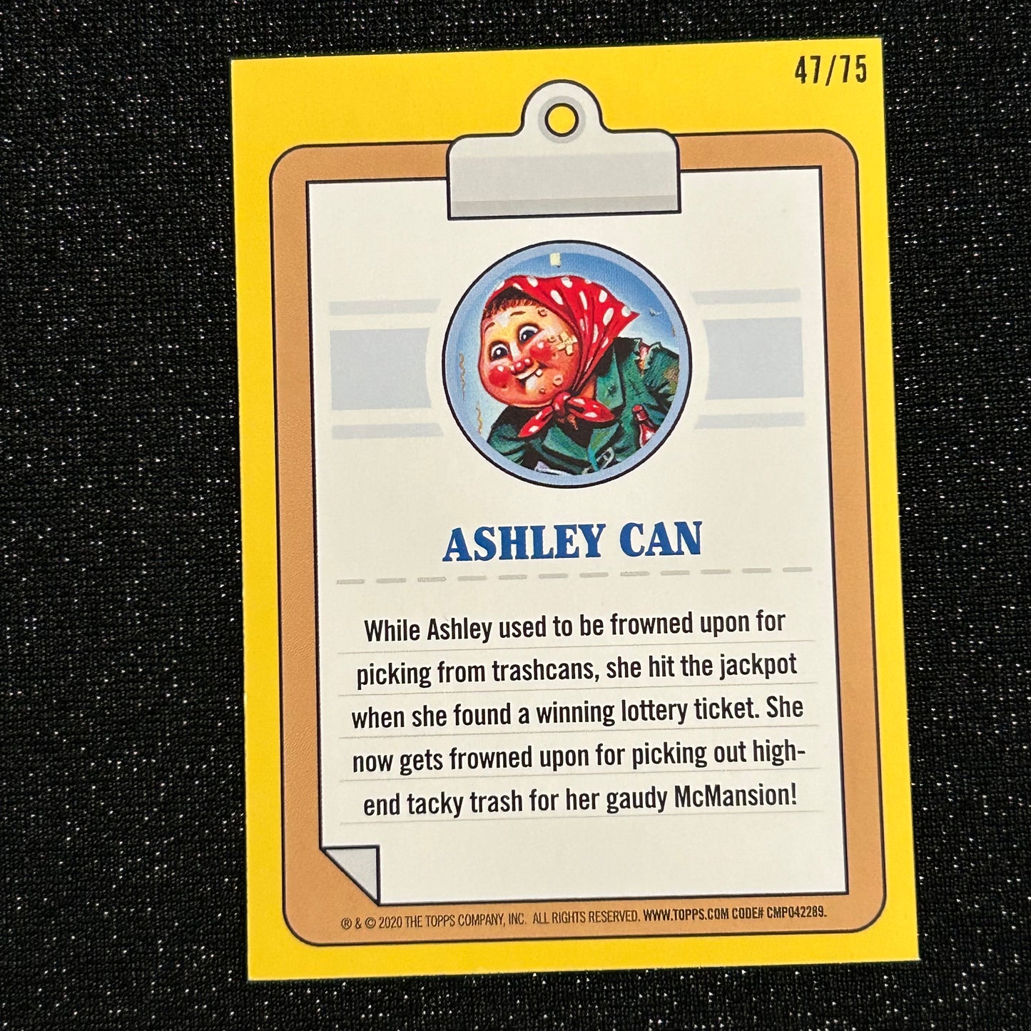 2020 GARBAGE PAIL KIDS 35TH ANNIVERSARY: JACKIE POT 2b BLOODY NOSE RED 47/75 - NM