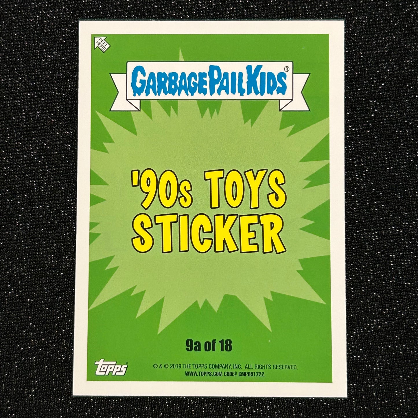 2019 GARBAGE PAIL KIDS WE HATE THE 90's: SOCKED JACQUE 9a BLACK & BRUISED - NM
