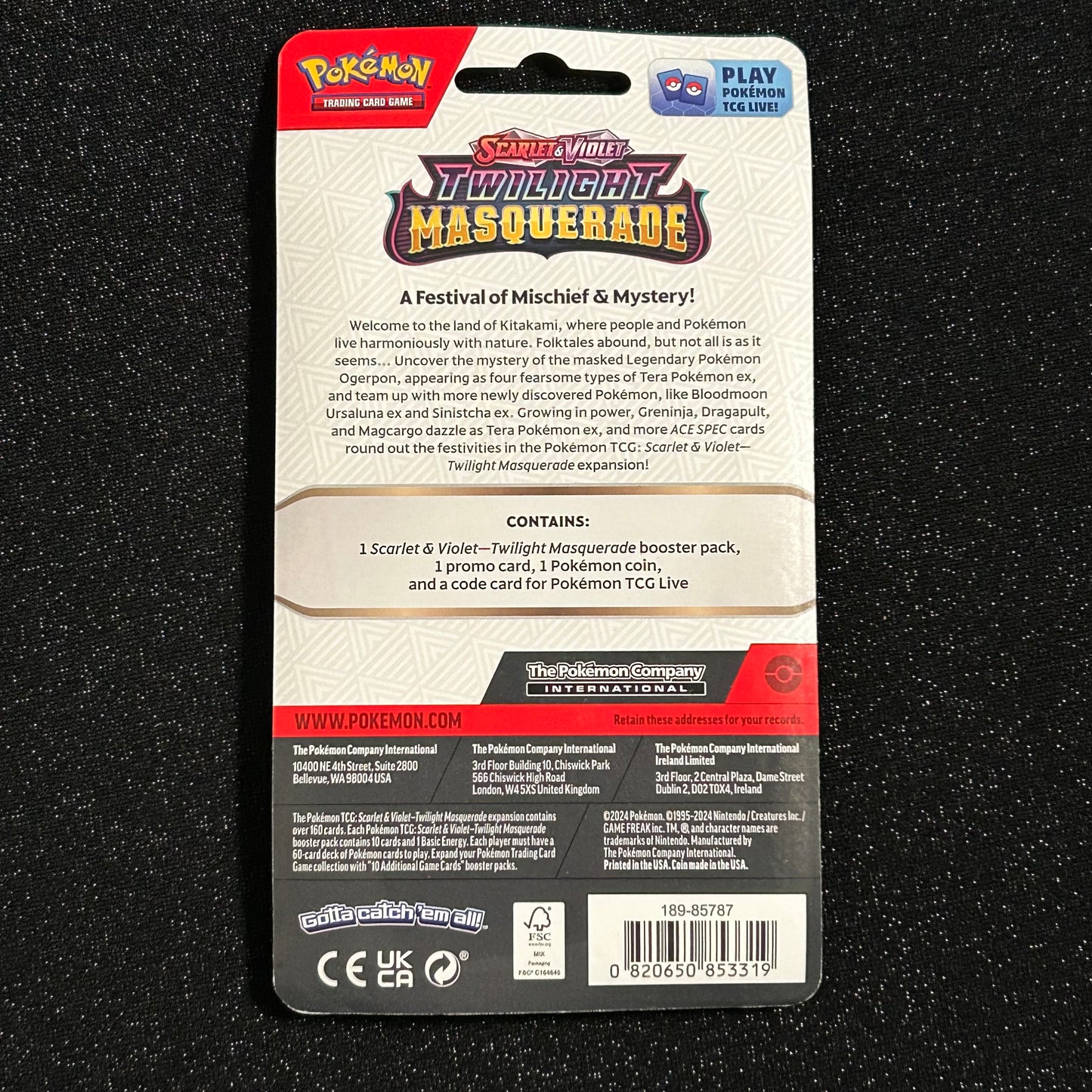 POKÉMON TCG TWILIGHT MASQUERADE: SINGLE PACK BLISTER [Pupitar]