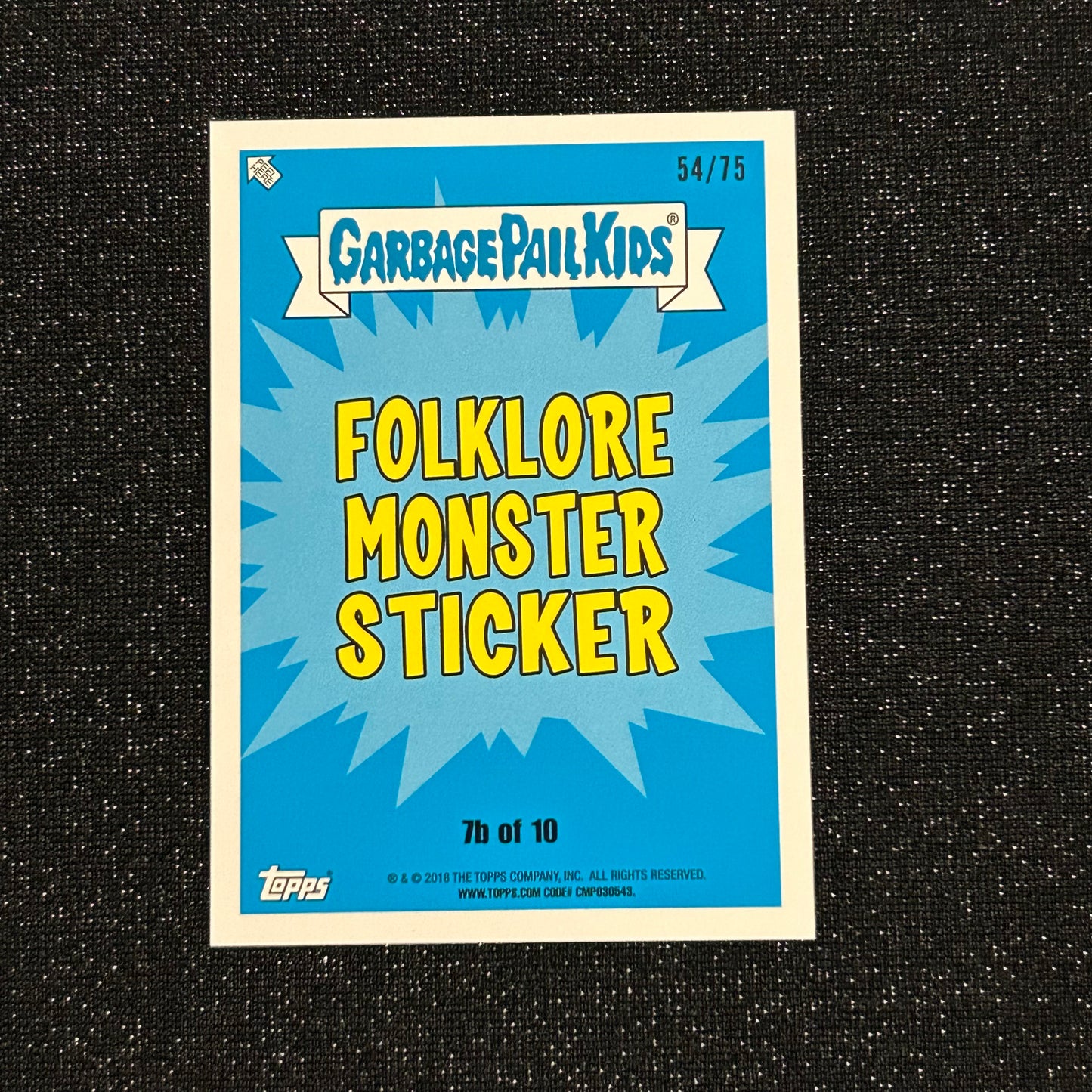 2018 GARBAGE PAIL KIDS OH THE HORROR-IBLE: ICED BRYCE 7b BLOODY NOSE RED 54/75 - NM