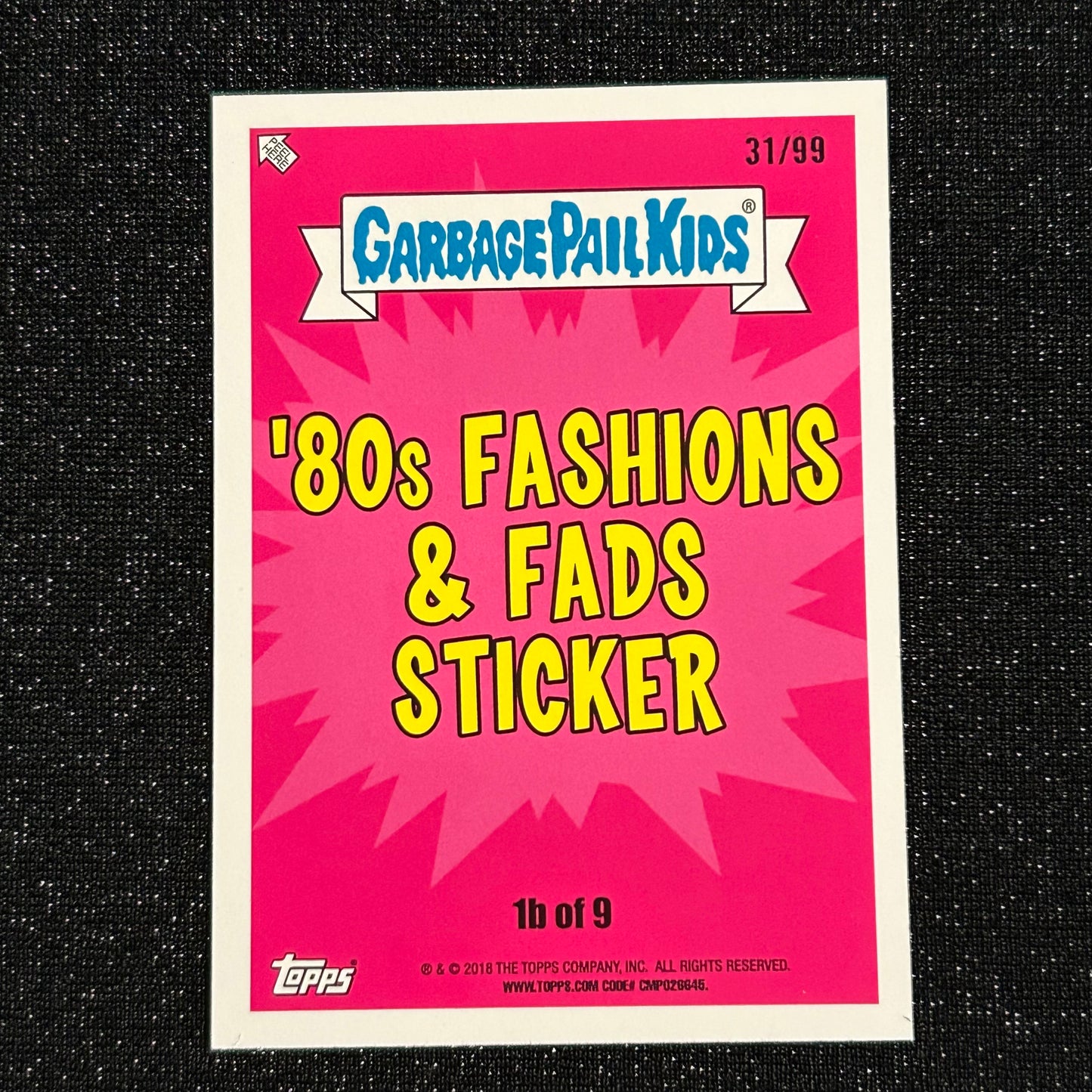 2018 GARBAGE PAIL KIDS WE HATE THE 80's: HAIRY GERI 1b BLUE SPIT 31/99 - NM