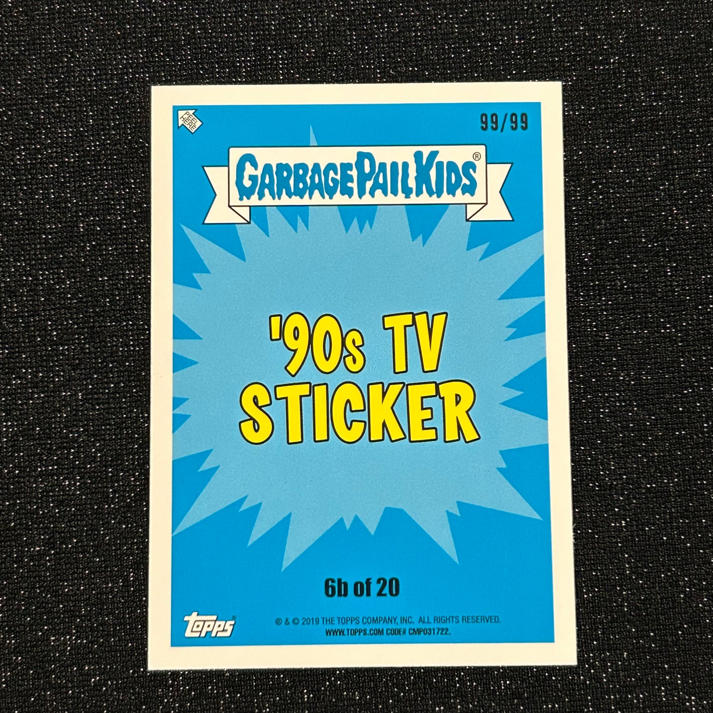 2019 GARBAGE PAIL KIDS REVENGE WE HATE THE 90's: FAMI-LEE 6b BLUE SPIT 99/99 (BOOKEND) - NM