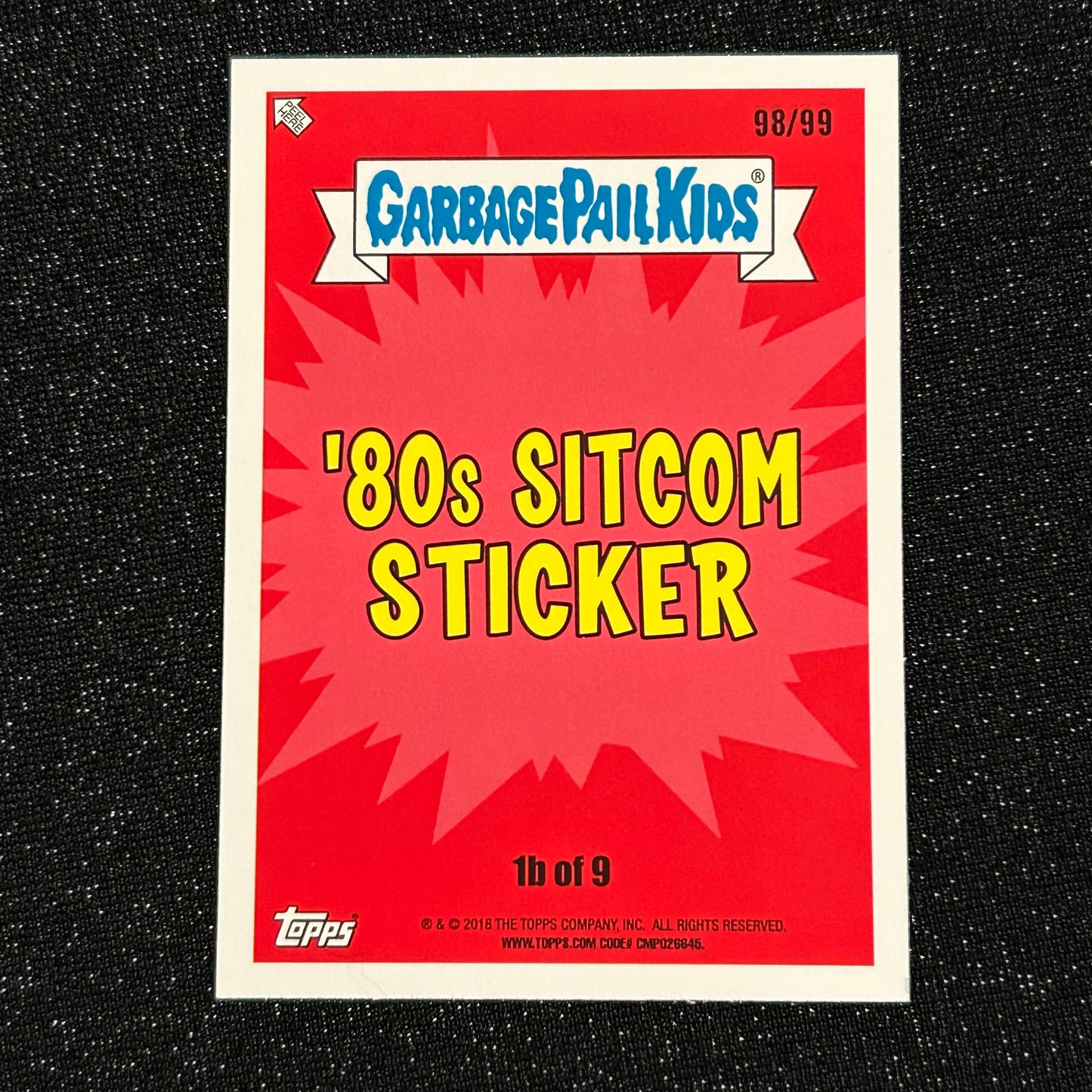 2018 GARBAGE PAIL KIDS WE HATE THE 80's: GRAND GOLDBERG 1b BLUE SPIT 98/99 - NM