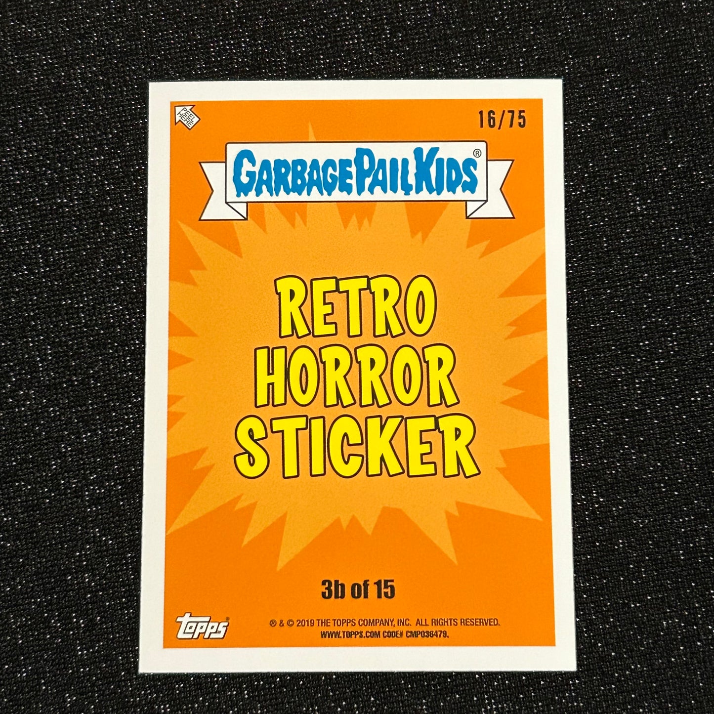 2019 GARBAGE PAIL KIDS REVENGE OF OH THE HORROR-IBLE: ZEKE FREAK 3b BLOODY NOSE RED 16/75 - NM
