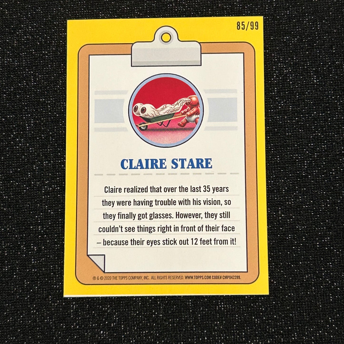 2020 GARBAGE PAIL KIDS 35TH ANNIVERSARY: CLAIRE STARE 6a SPIT BLUE 85/99 - NM