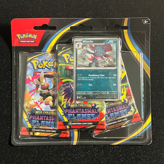 POKÉMON TCG PHANTASMAL FLAMES:3 PACK BLISTER [Weavile]