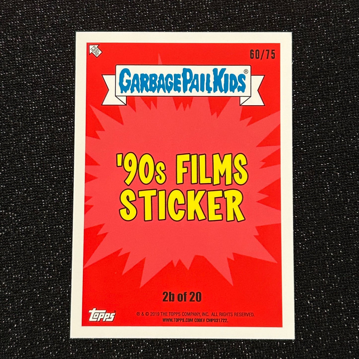 2019 GARBAGE PAIL KIDS WE HATE THE 90's: KITTY WOMAN 2b BLOODY NOSE RED 60/75 - NM