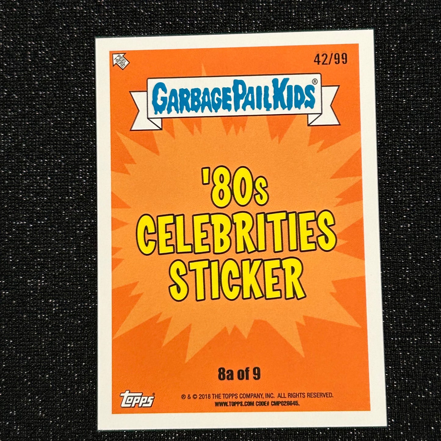 2018 GARBAGE PAIL KIDS WE HATE THE 80's: FOOTY FRED 8a BLUE SPIT 42/99 - NM