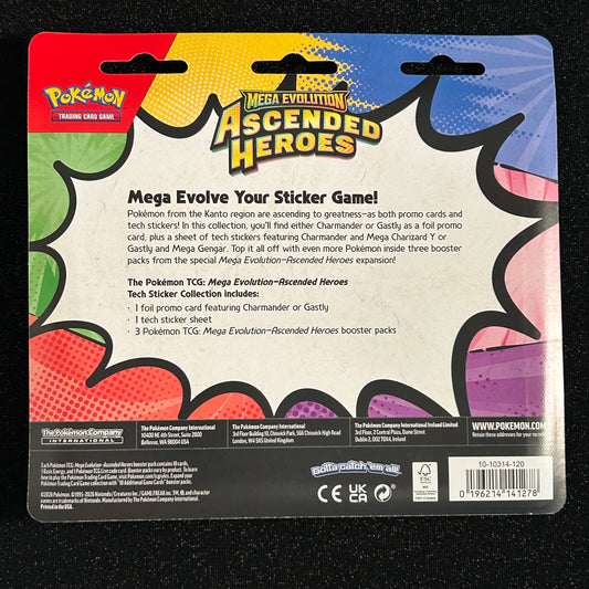 POKÉMON TCG ASCENDED HEROES: 3 PACK TECH STICKER COLLECTION [Charmander]