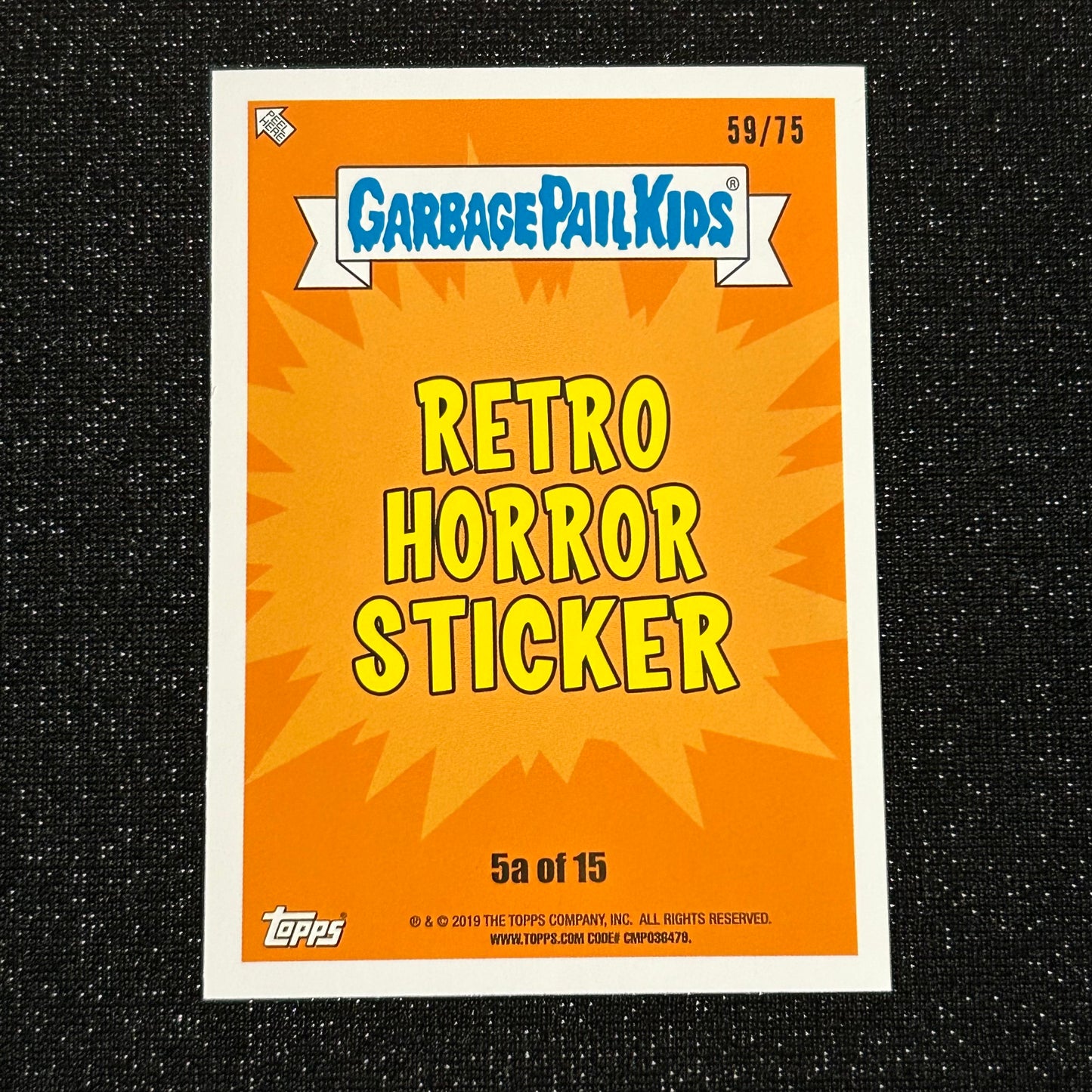 2019 GARBAGE PAIL KIDS REVENGE OF OH THE HORROR-IBLE: BLAKE-ULA 5a BLOODY NOSE RED 59/75 - NM