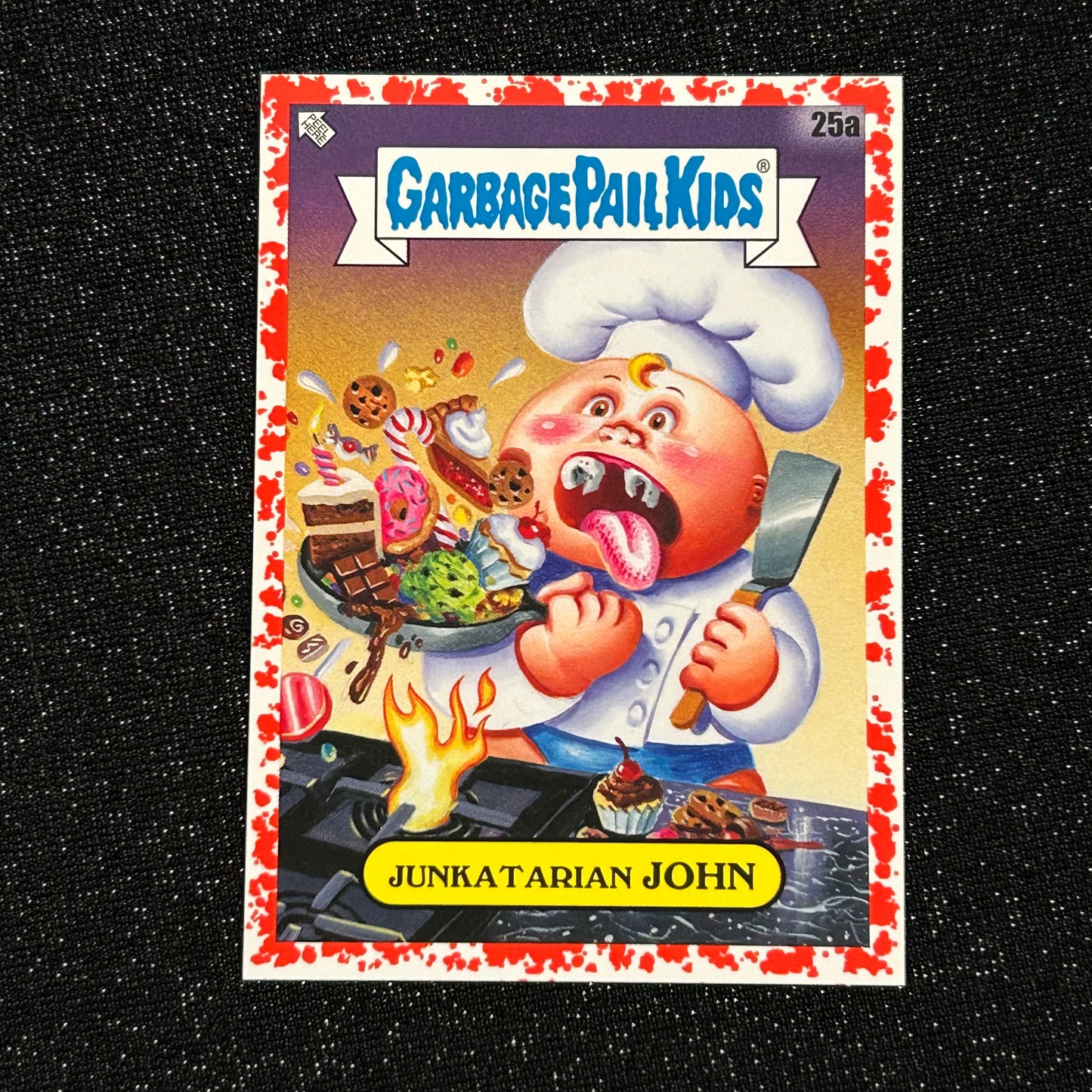 2021 GARBAGE PAIL KIDS FOOD FIGHT: JUNKATARIAN JOHN 25a BLOODY NOSE RED 18/75 - NM