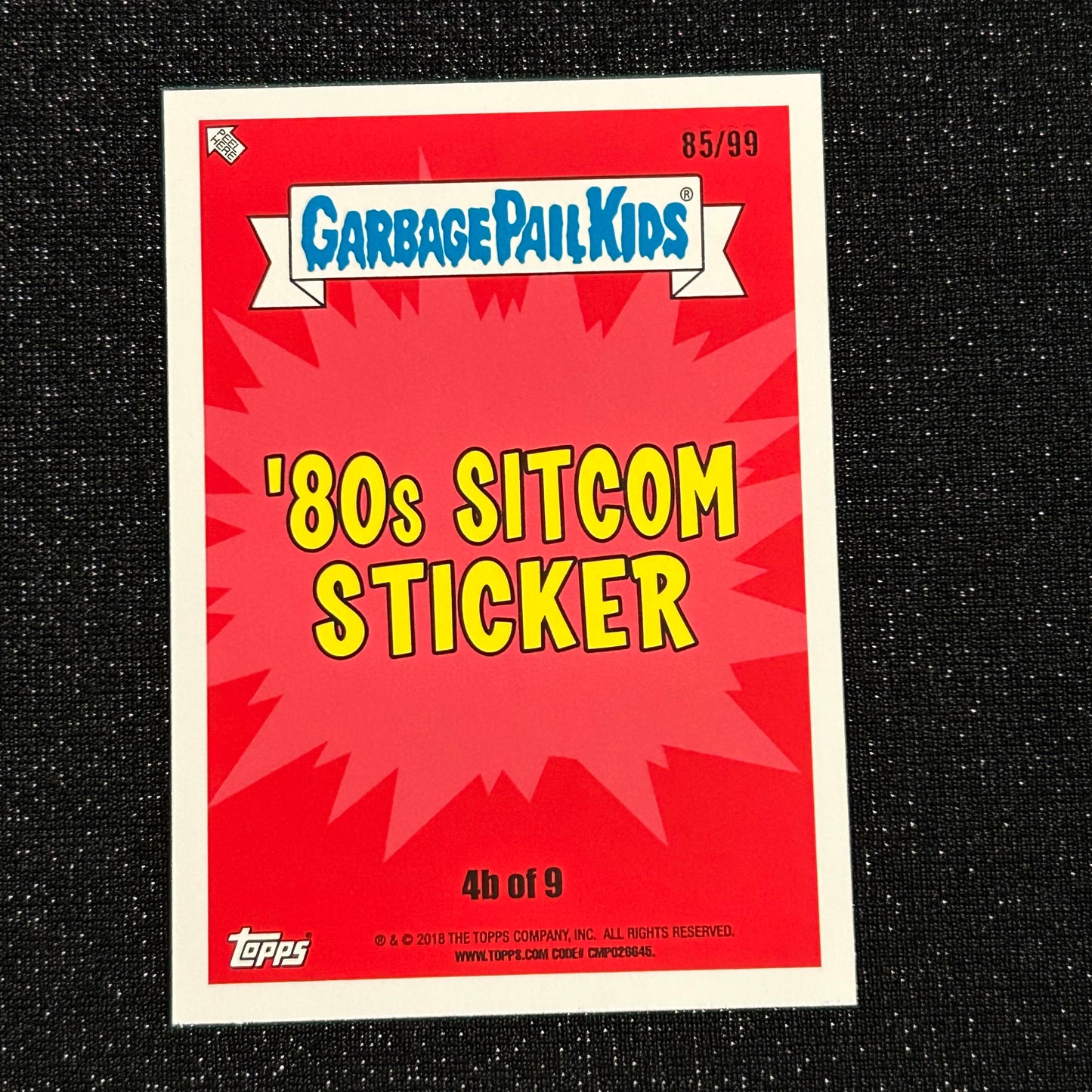 2018 GARBAGE PAIL KIDS WE HATE THE 80's: GALLED GOLDBERG 4b BLUE SPIT 85/99 - NM