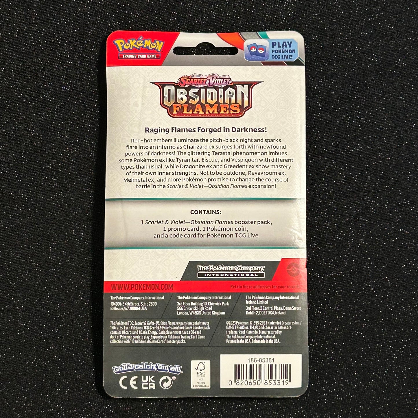 POKÉMON TCG OBSIDIAN FLAMES: SINGLE PACK BLISTER [Paldean Wooper]