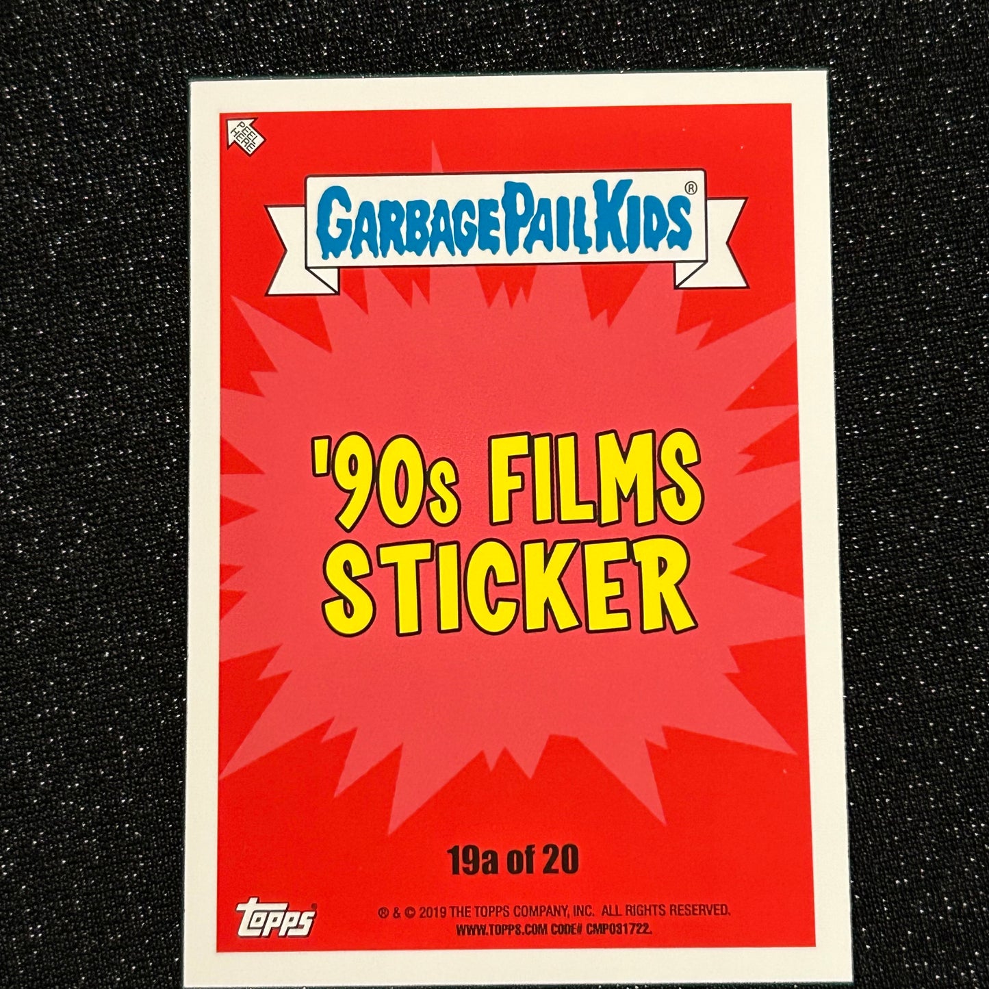 2019 GARBAGE PAIL KIDS WE HATE THE 90's: JUST SAY NEO BLACK & BRUISED - NM