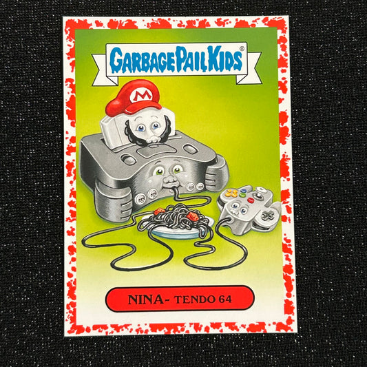 2019 GARBAGE PAIL KIDS WE HATE THE 90's: NINA-TENDO 64 5a BLOODY NOSE RED 29/75 - NM