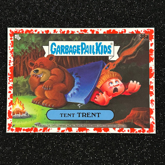 2021 GARBAGE PAIL KIDS GPK GOES ON VACATION: TENT TRENT 38a BLOODY NOSE RED 44/75 - NM