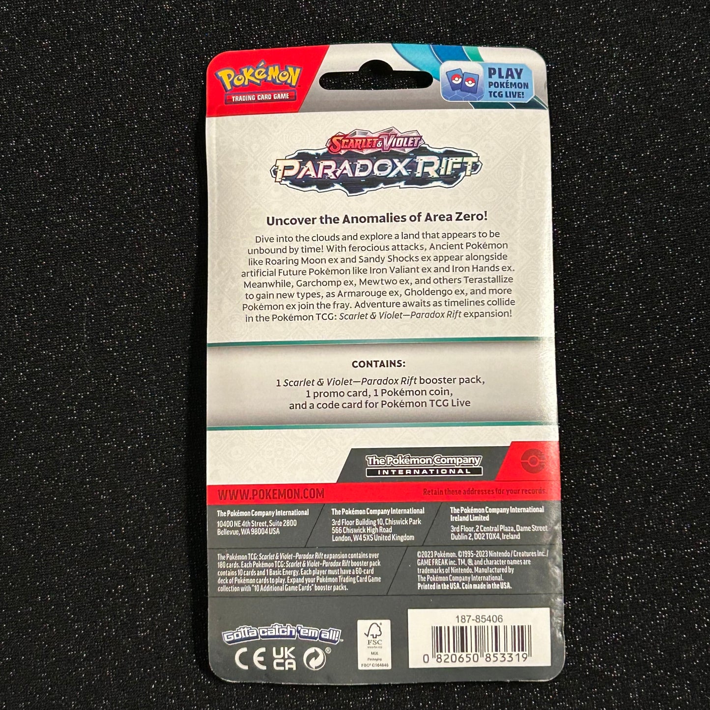 POKÉMON TCG PARADOX RIFT: SINGLE PACK BLISTER [Sinistea]