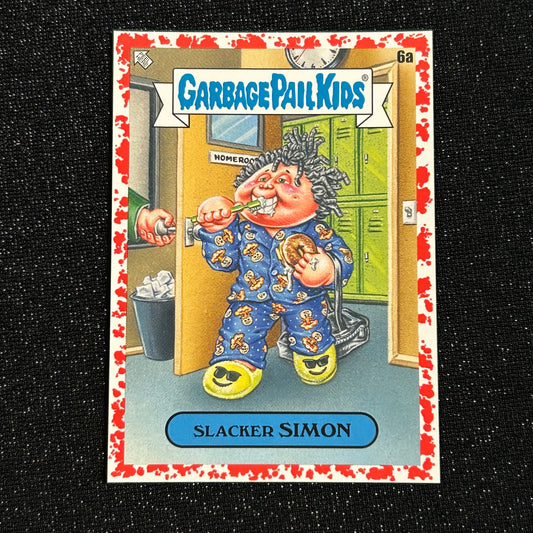 2020 GARBAGE PAIL KIDS LATE TO SCHOOL: SLACKER SIMON 6a BLOODY NOSE RED 07/75 - NM