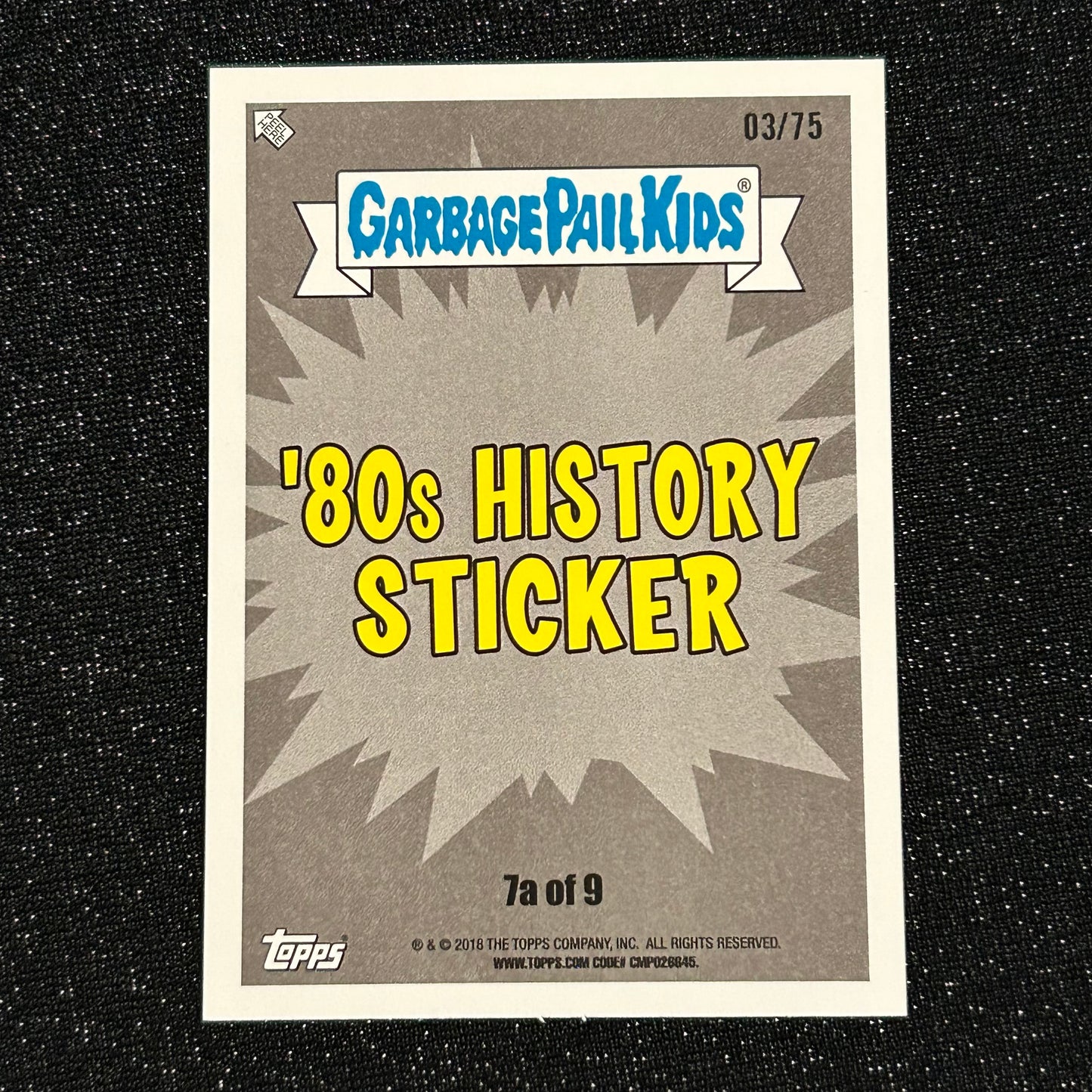 2018 GARBAGE PAIL KIDS WE HATE THE 80's: MILK CARLTON 7a BLOODY NOSE RED 03/75 - NM