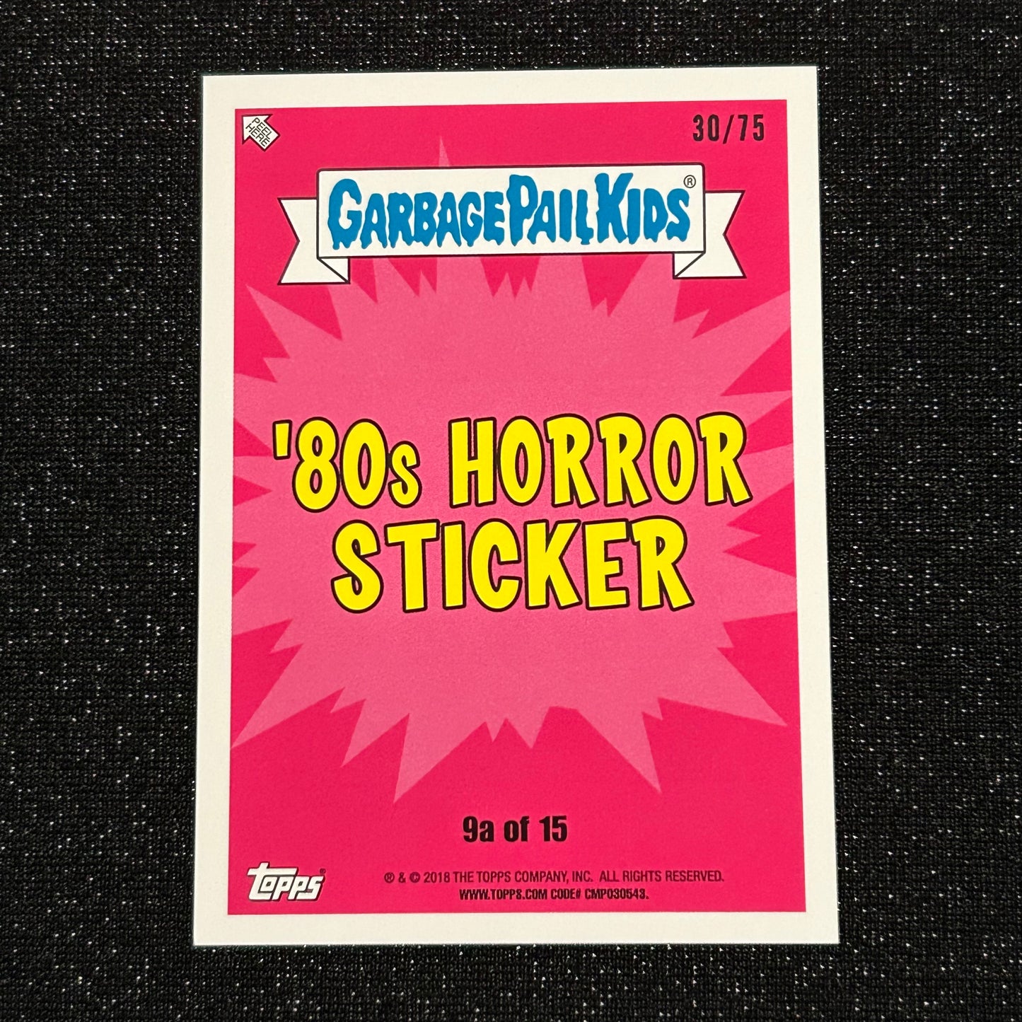 2018 GARBAGE PAIL KIDS OH THE HORROR-IBLE: WERE-WOLFGANG 9a BLOODY NOSE RED 30/75 - NM