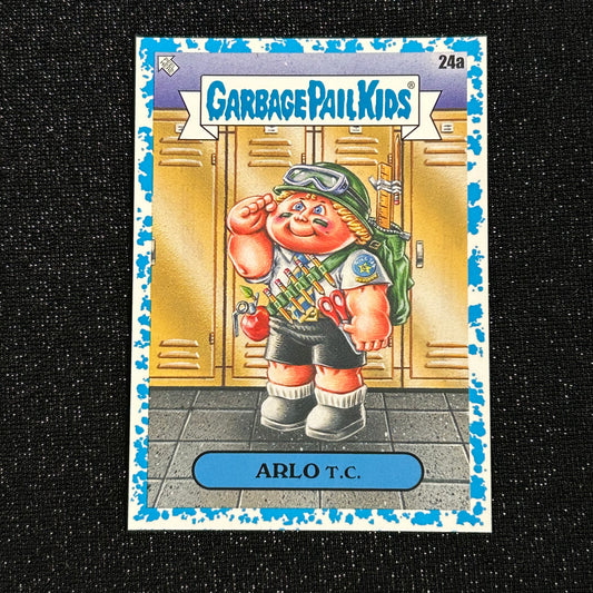 2020 GARBAGE PAIL KIDS LATE TO SCHOOL: ARLO T.C. 24a SPIT BLUE 99/99 (BOOKEND) - NM
