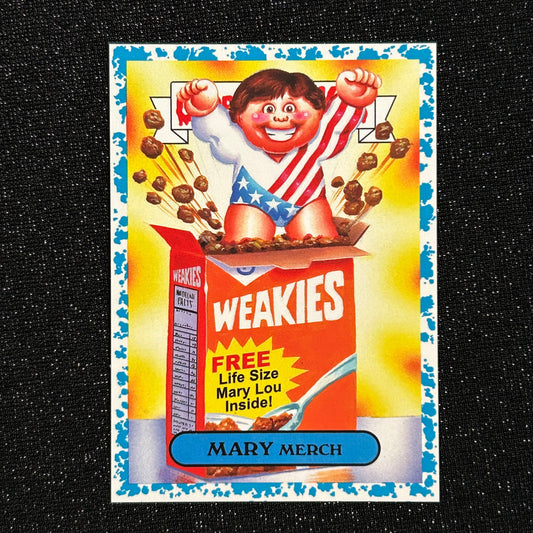 2018 GARBAGE PAIL KIDS WE HATE THE 80's: MARY MERCH 5a BLUE SPIT 49/99 - NM