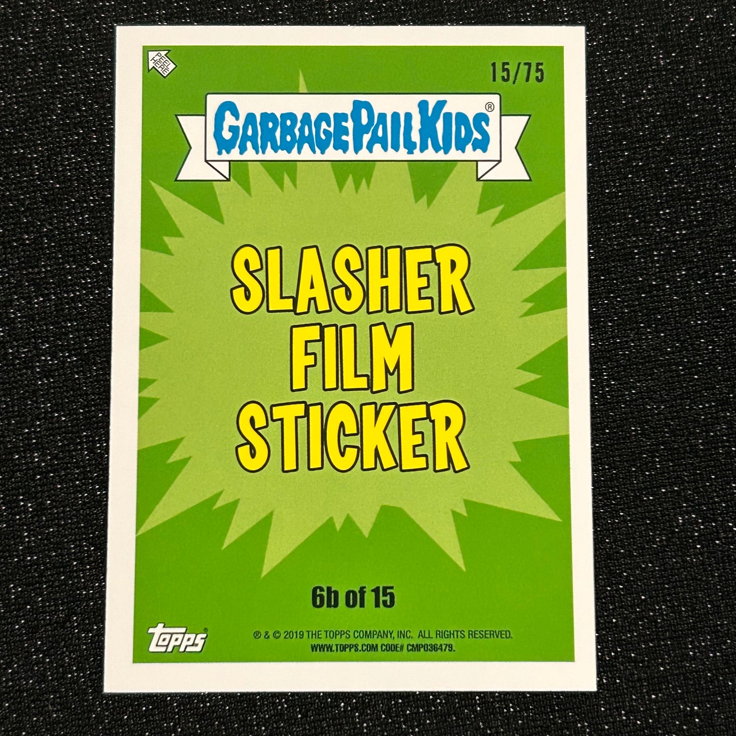 2019 GARBAGE PAIL KIDS REVENGE OF OH THE HORROR-IBLE: BOTTOM OF THE BLAKE 6b BLOODY NOSE RED 15/75 - NM