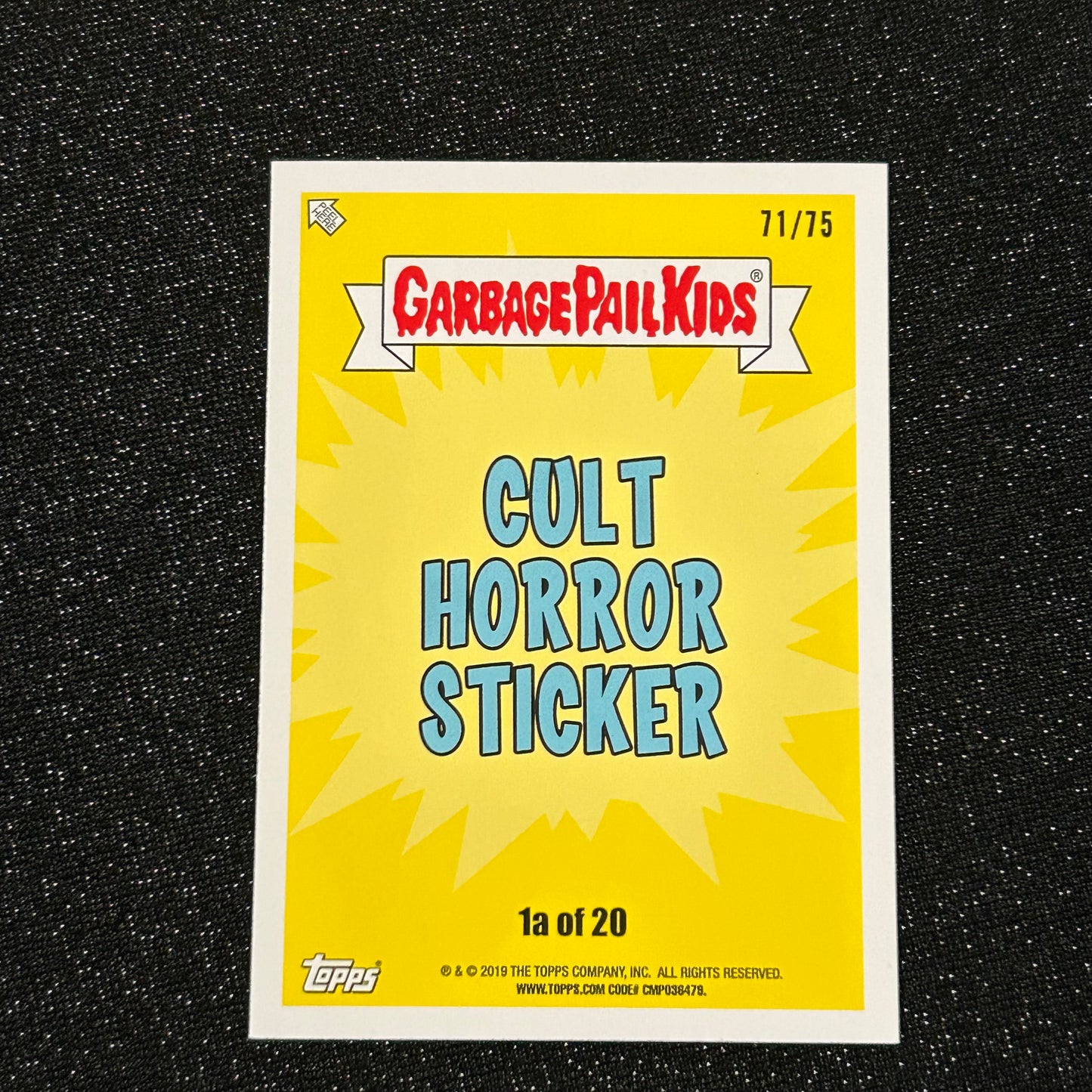 2019 GARBAGE PAIL KIDS REVENGE OF OH THE HORROR-IBLE: ELECTRIC ALICE 1a BLOODY NOSE RED 71/75 - NM