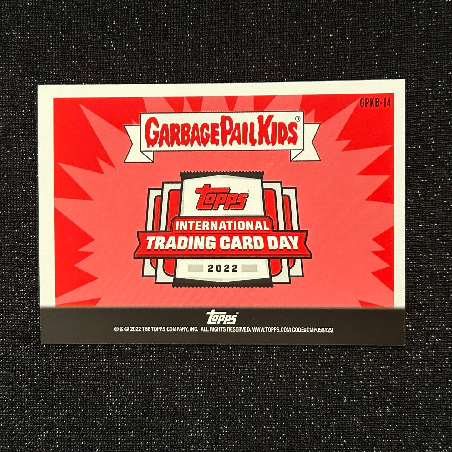 2022 TOPPS INTERNATIONAL TRADING CARD DAY GARBAGE PAIL KIDS: TOO-HOT TOM GPKB-14 - NM