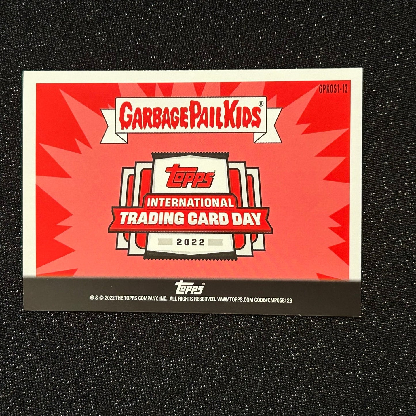 2022 TOPPS INTERNATIONAL TRADING CARD DAY GARBAGE PAIL KIDS: NEW WAVE DAVE GPK0S1-13 - NM
