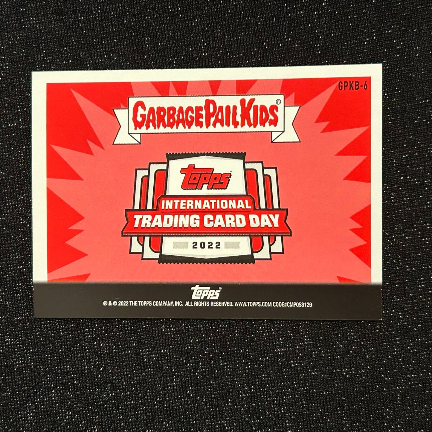 2022 TOPPS INTERNATIONAL TRADING CARD DAY GARBAGE PAIL KIDS: WHITTLED WOODY GPKB-6 - NM